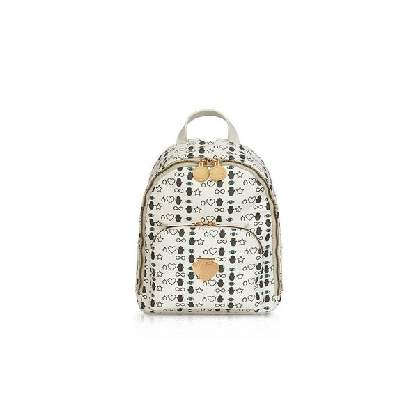 Zainetto Donna Vicky mini in ecopelle Bianco nero LE PANDORINE- Francavilla Moda